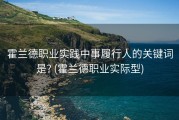 霍兰德职业实践中事履行人的关键词是? (霍兰德职业实际型)
