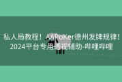 私人局教程！AAPoKer德州发牌规律！2024平台专用透视辅助-哔哩哔哩
