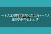 一个人无聊的时候做点什么好 (一个人无聊的句子说说心情)