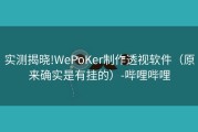 实测揭晓!WePoKer制作透视软件（原来确实是有挂的）-哔哩哔哩