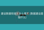 建设数据衔接是什么意思 (数据建设是指什么)