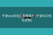 宁波seo优化公司哪家好 (宁波SEO优化定制)
