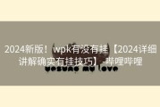 2024新版！wpk有没有挂【2024详细讲解确实有挂技巧】-哔哩哔哩