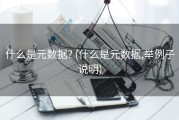 什么是元数据? (什么是元数据,举例子说明)