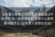 没有爱人想像又何妨 优哉游哉渡过午夜光阴 找一首国语老歌 这首什么歌呀 歌词是什么 (没有爱人想想也无妨)