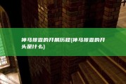 神马搜查的开展历程 (神马搜查的开头是什么)
