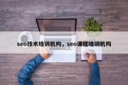 seo技术培训机构，seo课程培训机构