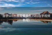自学seo大概需要多久 (seo自学视频教程)