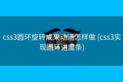 css3圆环旋转成果动画怎样做 (css3实现圆环进度条)
