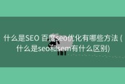 什么是SEO 百度seo优化有哪些方法 (什么是seo和sem有什么区别)