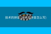 技术的拼音 (技术的拼音怎么写)