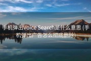 手机弹出Voice Search是什么意思 (手机弹出广告怎么彻底删除)