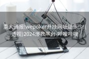 重大通报!wepoker开挂网址是多少!(透视)2024爆款平台-哔哩哔哩