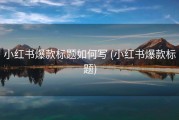 小红书爆款标题如何写 (小红书爆款标题)