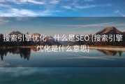 搜索引擎优化 – 什么是SEO (搜索引擎优化是什么意思)