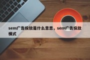 sem广告投放是什么意思，sem广告投放模式