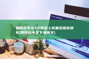 如何在中文XP系统上装置多国言语包 (如何在中文下加英文)