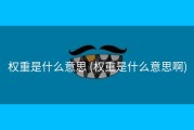 权重是什么意思 (权重是什么意思啊)