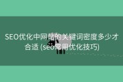 SEO优化中网站的关键词密度多少才合适 (seo常用优化技巧)