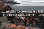 2024透明挂！wepoker怎么玩才能赢【2024详细讲解确实有挂技巧】-哔哩哔哩