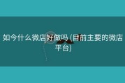 如今什么微店好做吗 (目前主要的微店平台)