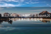 第三方教程！wpk辅助方法!&quot;2024新研发黑科技-哔哩哔哩