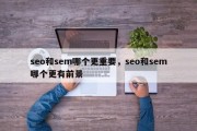 seo和sem哪个更重要，seo和sem哪个更有前景