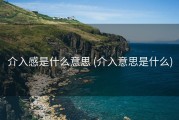 介入感是什么意思 (介入意思是什么)