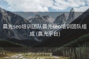 晨光seo培训团队晨光seo培训团队组成 (晨光平台)