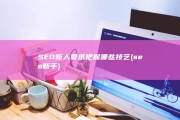 SEO新人要求把握哪些技艺 (seo新手)