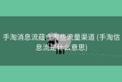 手淘消息流蕴含哪些流量渠道 (手淘信息流是什么意思)