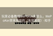 玩家必备教程WePoKer有挂么，WePoKer原来有挂的（有挂教程）-知乎