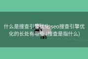 什么是搜查引擎优化 seo搜查引擎优化的长处有哪些 (搜查是指什么)