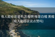有人能给说说不 灰帽啊 啥是白帽 黑帽 (有人能给说说点赞吗)