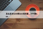 怎么区分sem和seo访问量，sem跟seo