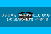 俱乐部教程！WePoKer线上打法技巧【其实是真的有挂的】-哔哩哔哩
