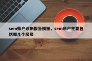 sem账户诊断报告模板，sem账户主要包括哪几个层级