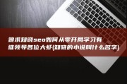 跪求 知晓seo 如何从零开局学习 有谁 领导 各位大虾 (知晓的小说叫什么名字)