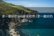 求一最好的seo排名软件 (求一最好的是什么)