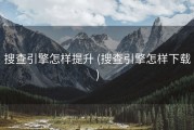 搜查引擎怎样提升 (搜查引擎怎样下载)