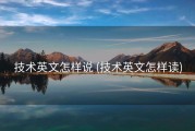 技术英文怎样说 (技术英文怎样读)