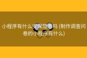 小程序有什么安保隐患吗 (制作调查问卷的小程序有什么)