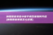 唤醒语音搜查 小度 手机百度如何开启 (唤醒语音搜查怎么设置)