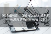 2024已升级！（微扑克wpk）透视软件挂(原来是真的有挂的)-知乎