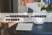 seo和网络营销的区别，seo和网络营销的区别和联系