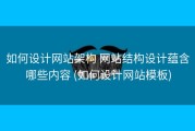如何设计网站架构 网站结构设计蕴含哪些内容 (如何设计网站模板)