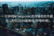 一分钟揭秘!wepoker透视辅助软件截图!(透视)2024版教程(哔哩哔哩)