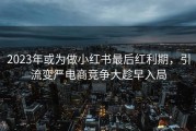 2023年或为做小红书最后红利期，引流变严电商竞争大趁早入局
