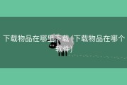 下载物品在哪里下载 (下载物品在哪个软件)