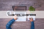 sem推广分为，sem推广的作用